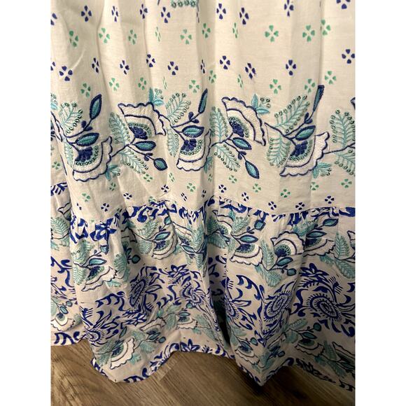 Oliphant Tuckernuck Smocked Corfu Blue Maxi Dress size M medium - Picture 5 of 6